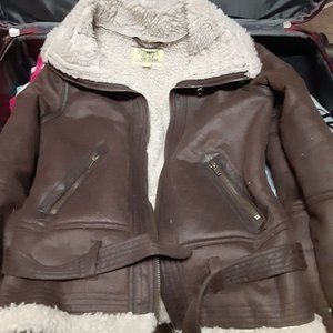 Women's Leather Bomber Jacket